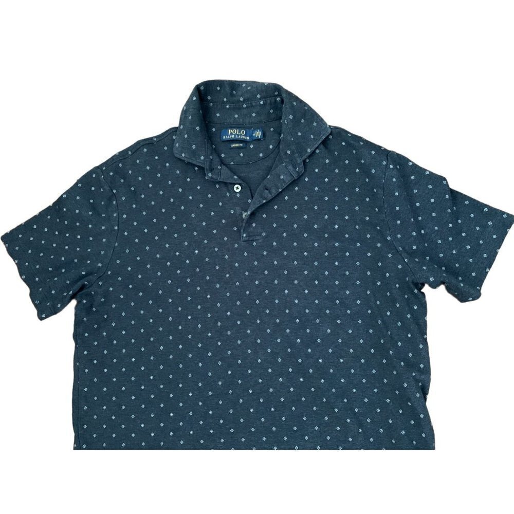 Polo Ralph Lauren Soft Cotton Blue Grey Polo Shirt Size Med